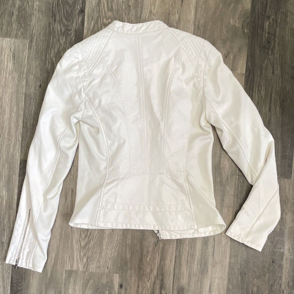 Express Collared Zip Button Jacket White S/P Pock… - image 5
